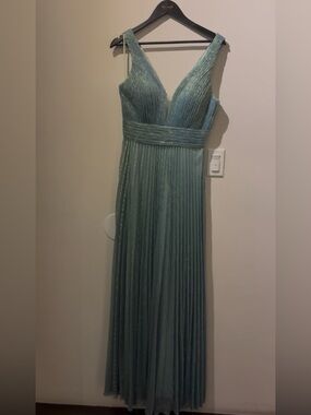 Pol Atteu Designer Gown Sz 8 Emerald Green Pleated Formal Evening Dress Prom